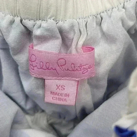 Lily Pulitzer Girls Strapless Dress Blue Green Pattern Size XS - Picture 6 of 7